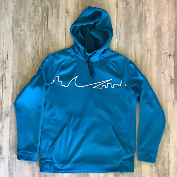 Nike Other - Nike Hoodie City Swoosh Medium Dri-Fit Blue Kangaroo Pocket